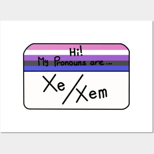 Hi my pronouns are - xe xem - genderfluid pride Posters and Art